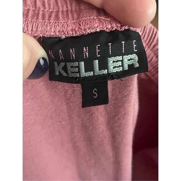 Vintage Nannette Keller 90’s small button front mauve pink patchwork hem… - Picture 3 of 4